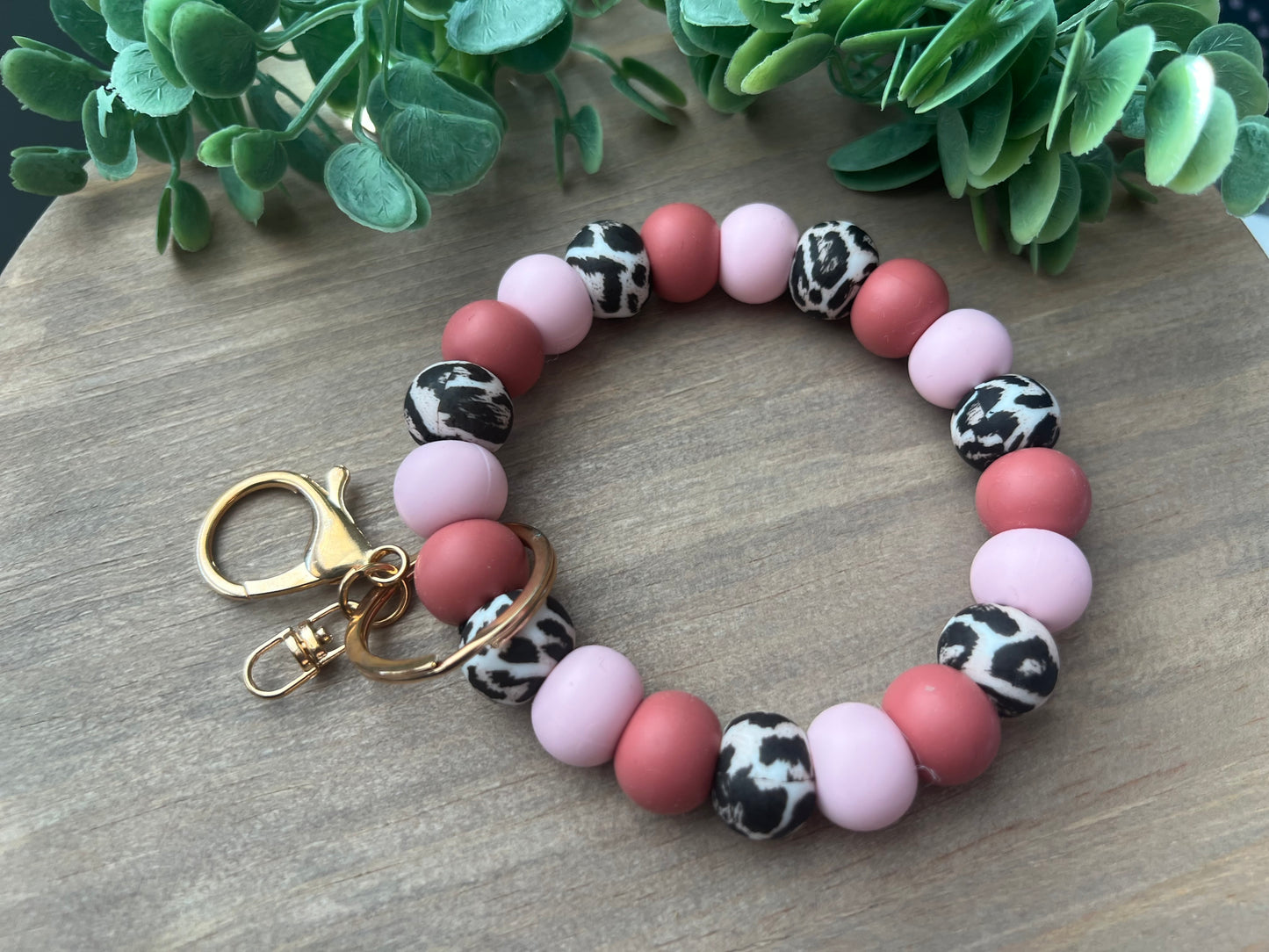 Pink Leopard Wristlet