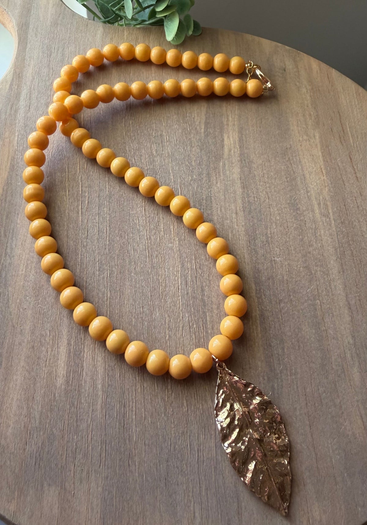 Yellow Leaf Necklace