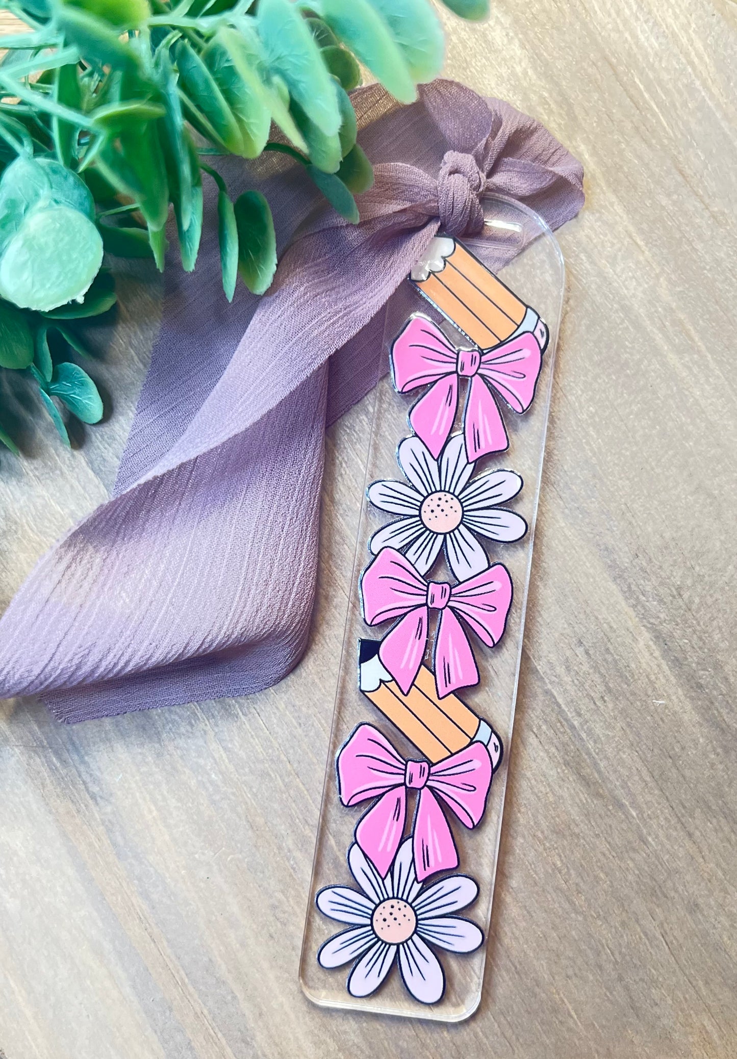 Pencils + Bows Bookmark