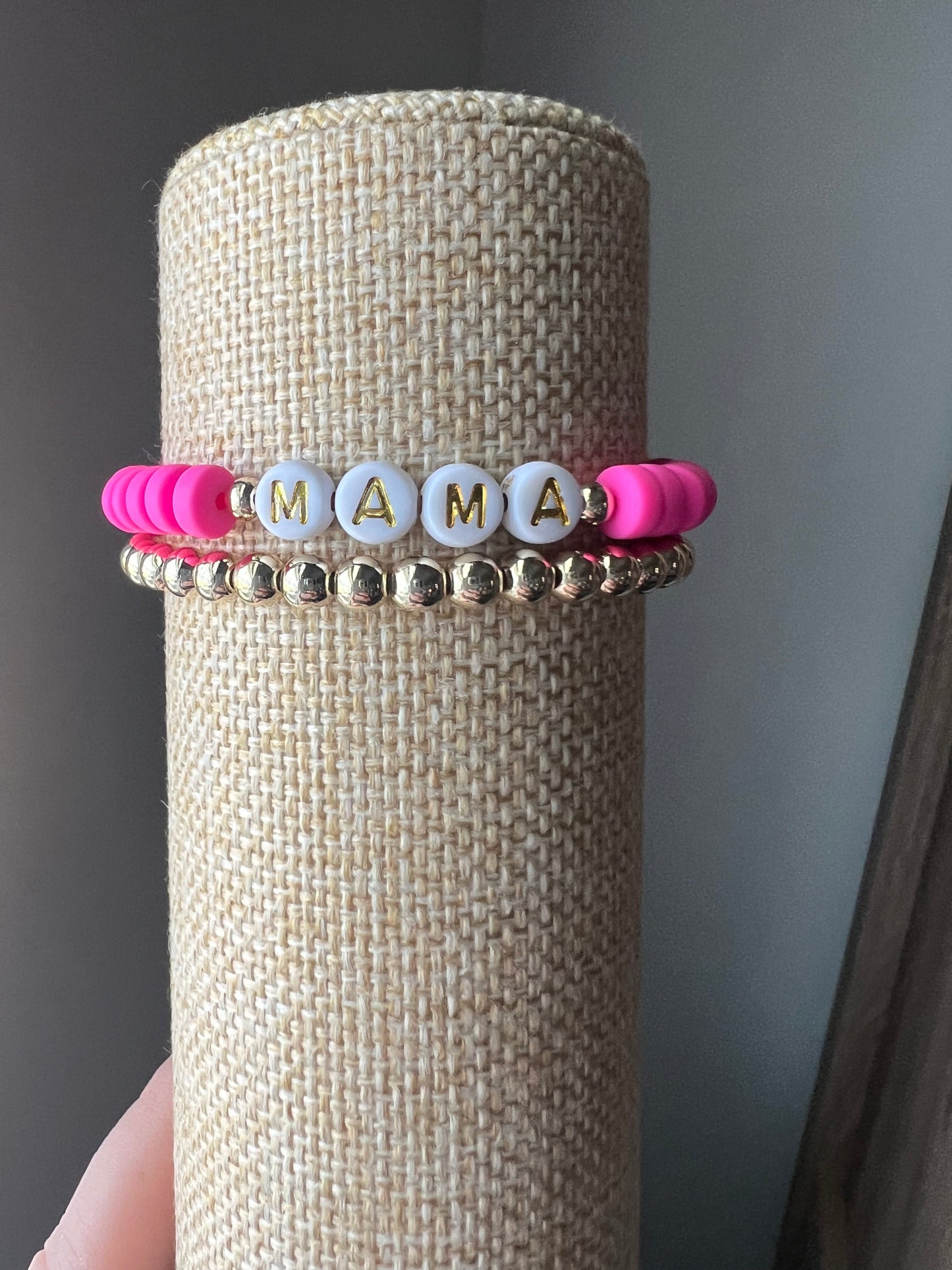 Golden + Hot pink Mama Stack