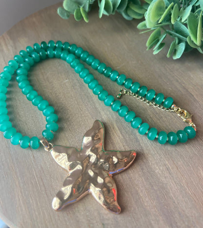 Green Starfish Necklace