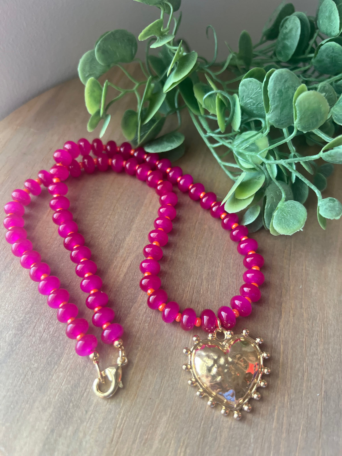 Pink Sunset Heart Necklace