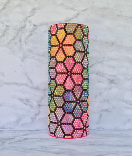 Flower Power Rhinestone Tumbler