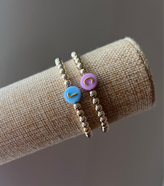 Pastel Initial Gold Bracelet