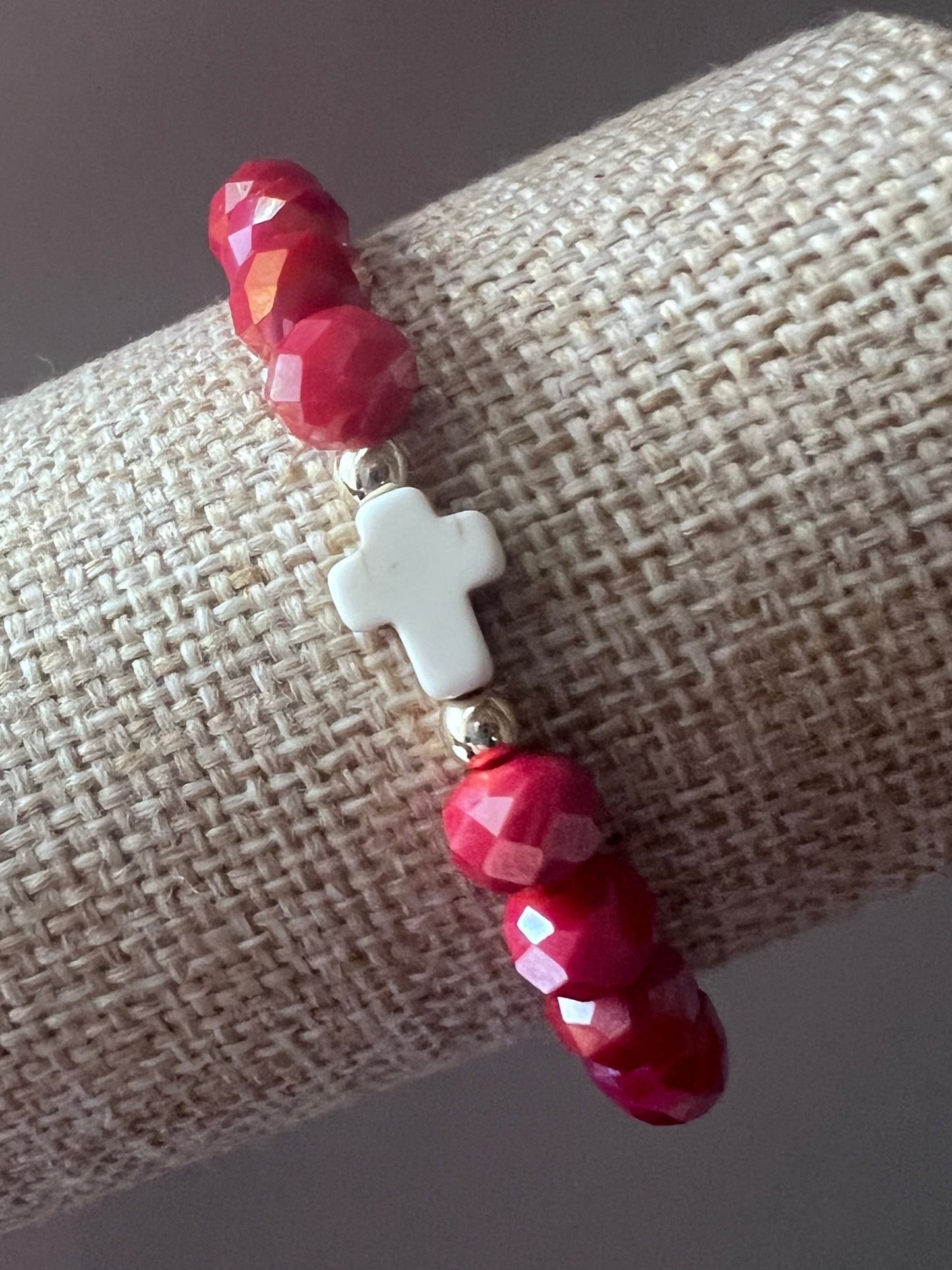 Crimson Cross Bracelet