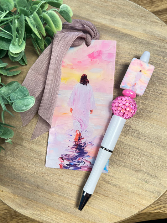 Jesus on Water Pen + Bookmark Set