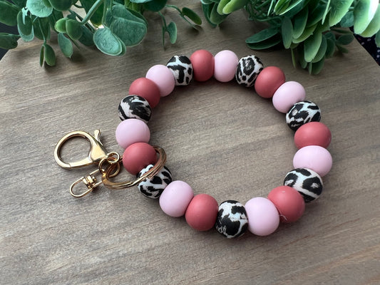 Pink Leopard Wristlet