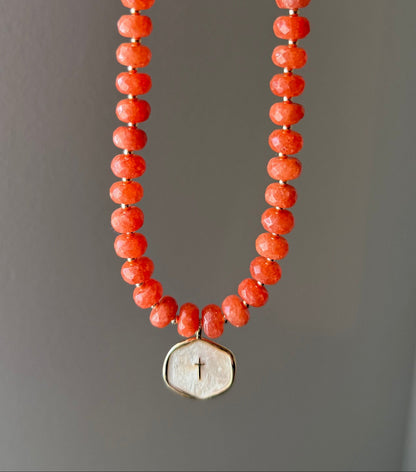 Tangerine Cross Necklace