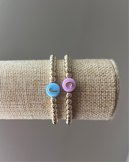 Pastel Initial Gold Bracelet