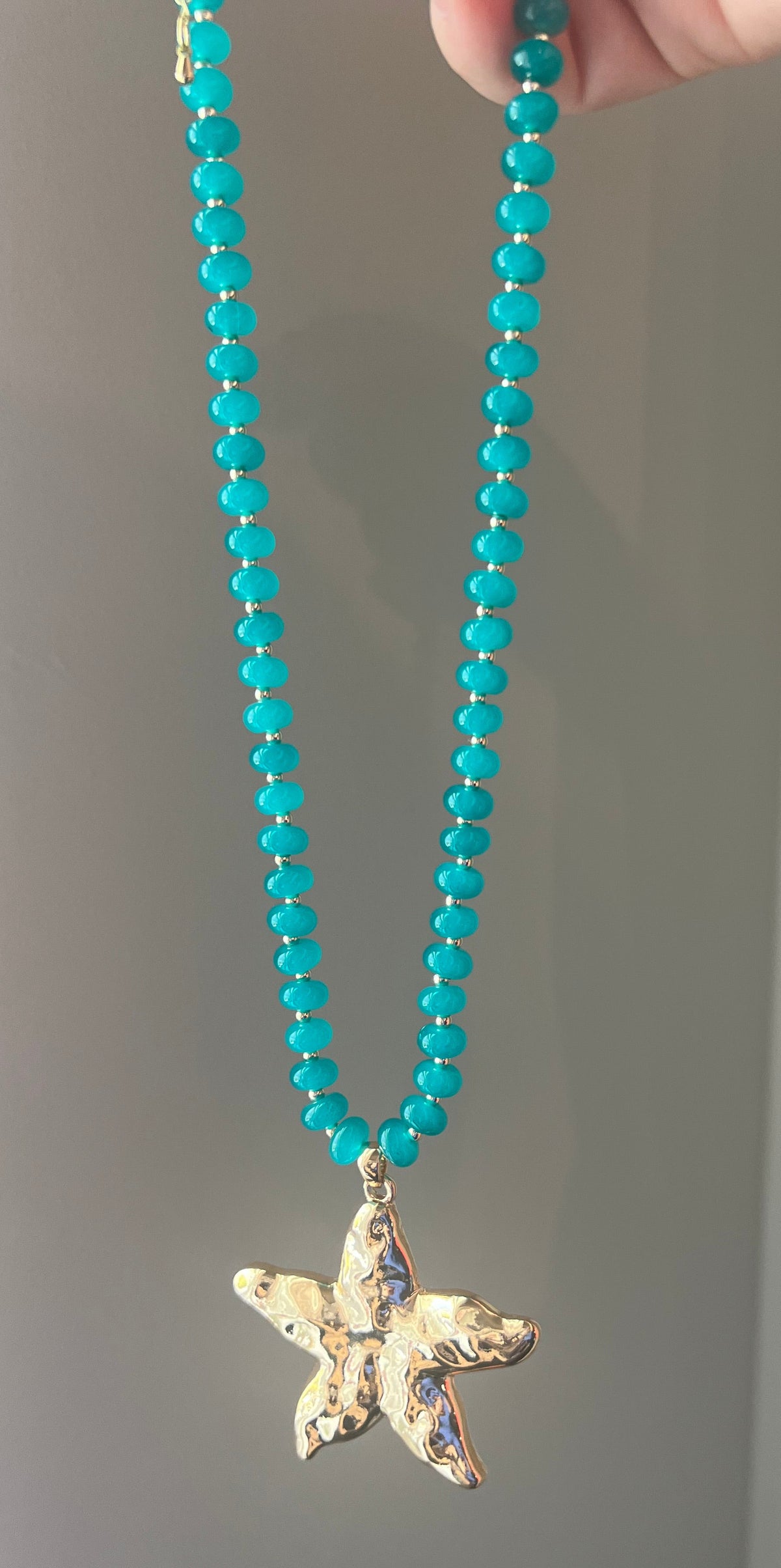 Teal Starfish Necklace