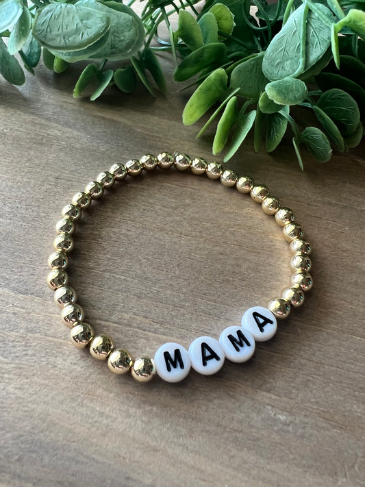 Mama with Gold beads