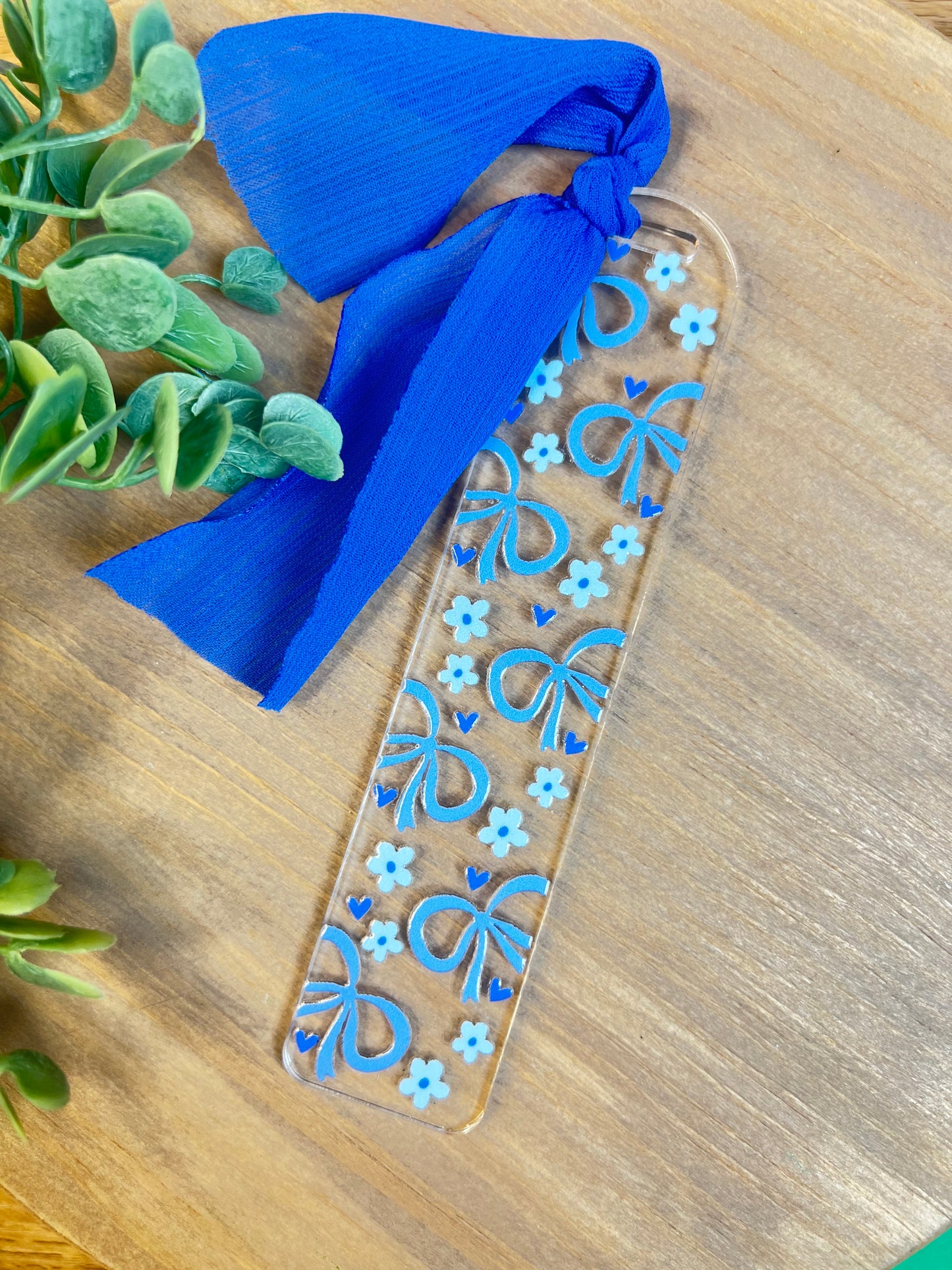 Blue Bow Bookmark