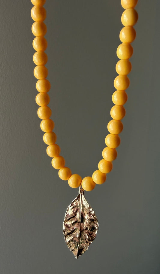 Yellow Leaf Necklace