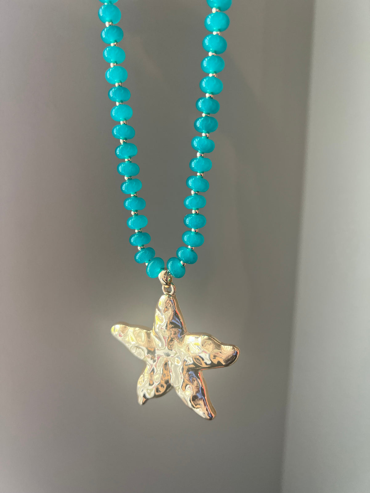 Teal Starfish Necklace