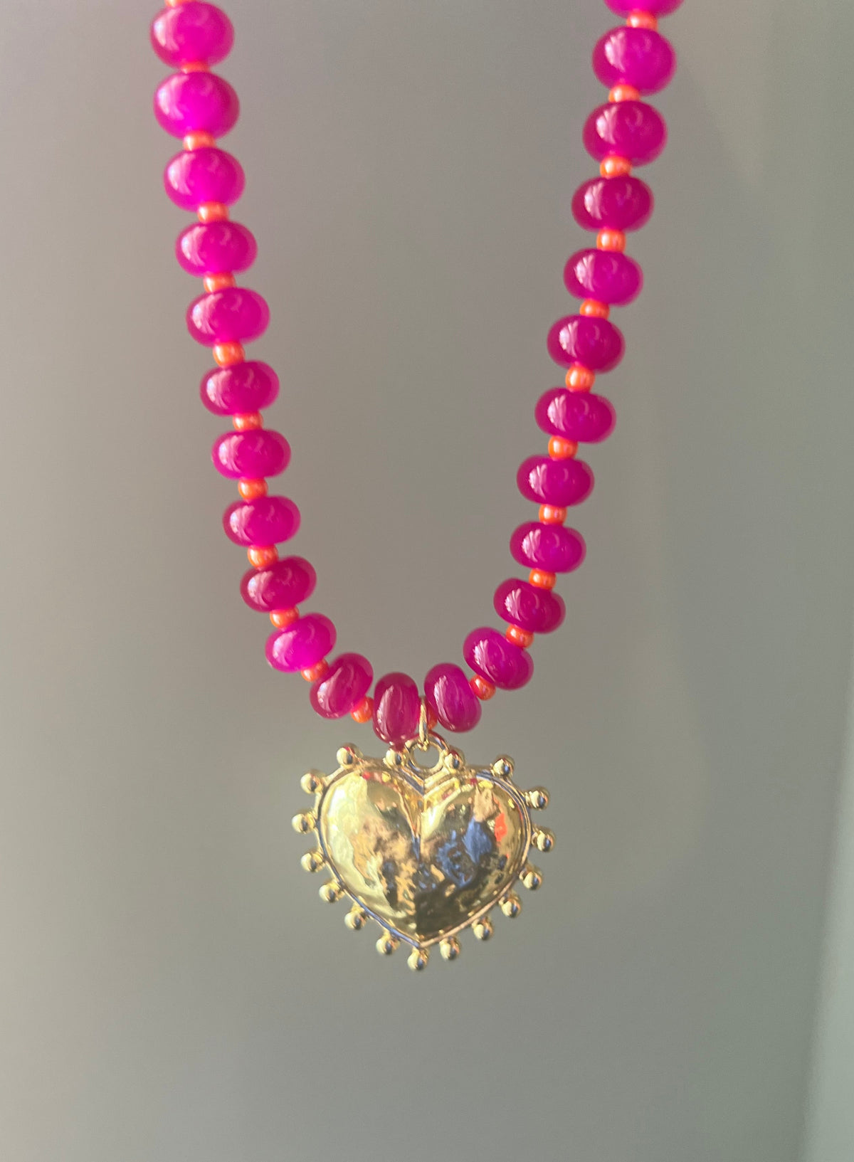 Pink Sunset Heart Necklace