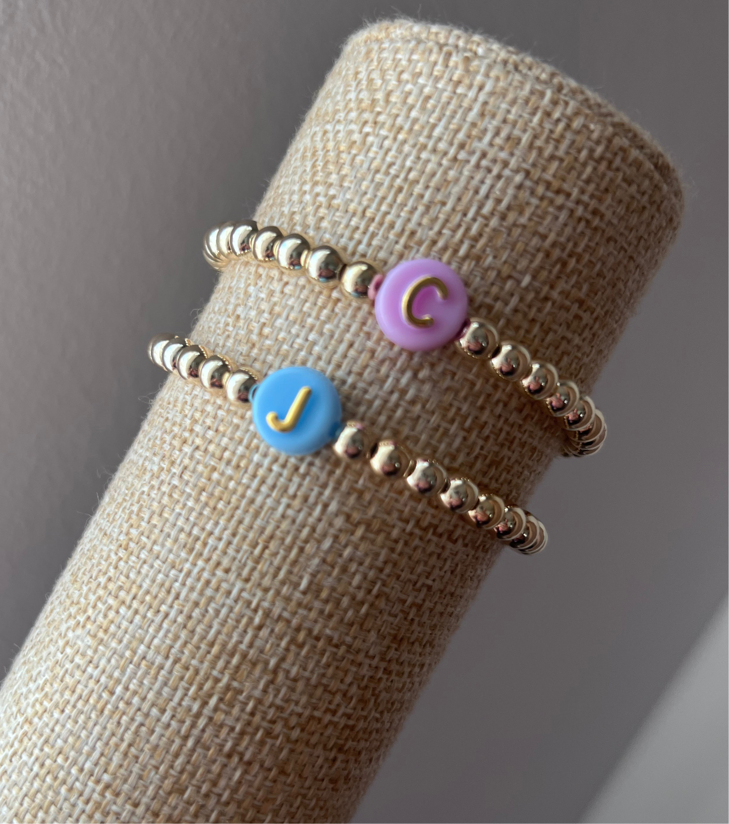 Pastel Initial Gold Bracelet