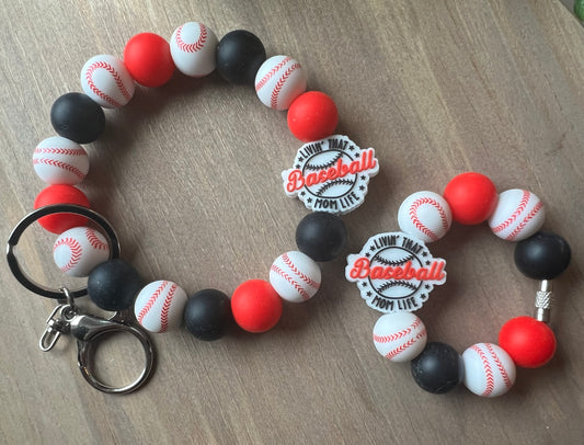 Baseball Mom Wristlet & Cup Charm Combo