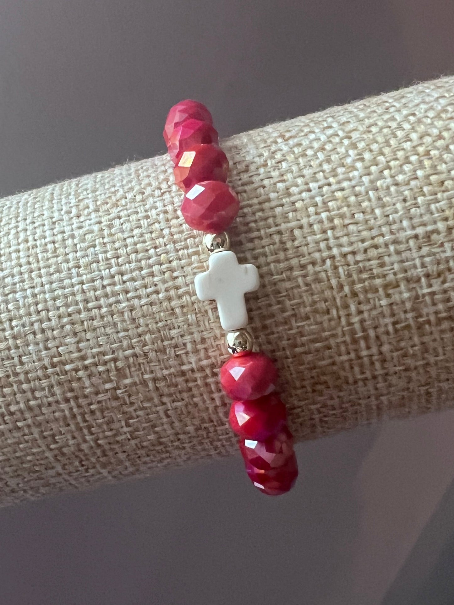 Crimson Cross Bracelet