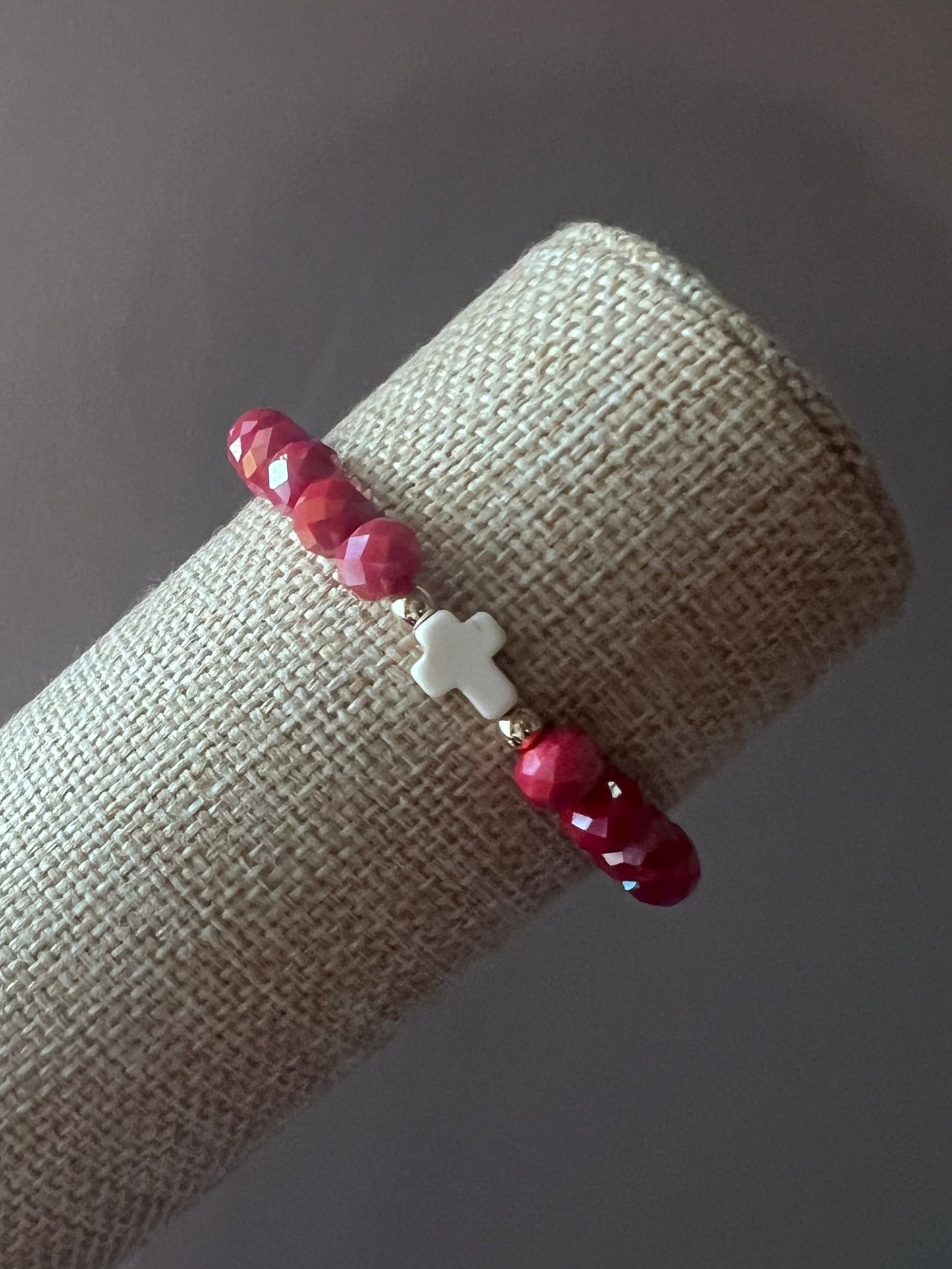 Crimson Cross Bracelet