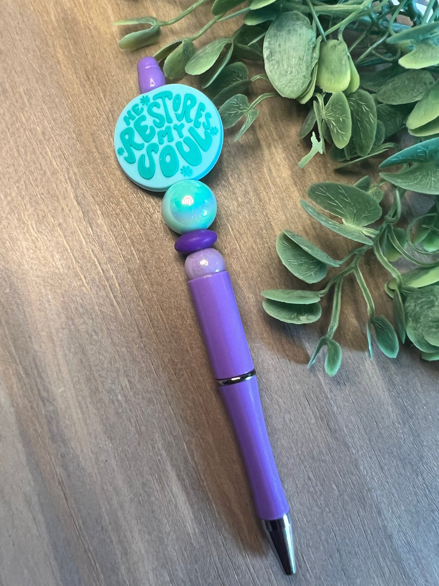 He Restores my Soul (Teal) | Refillable Pen