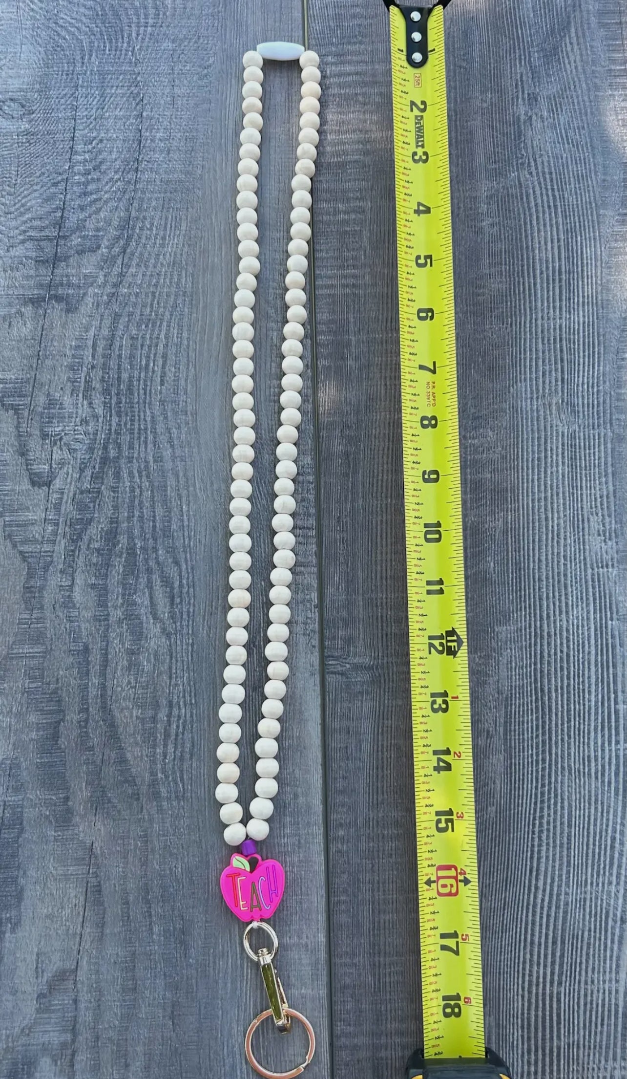 Pink Apple Teach Lanyard