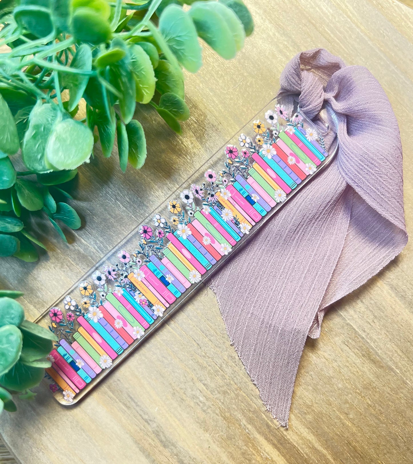 Flower + Books Bookmark