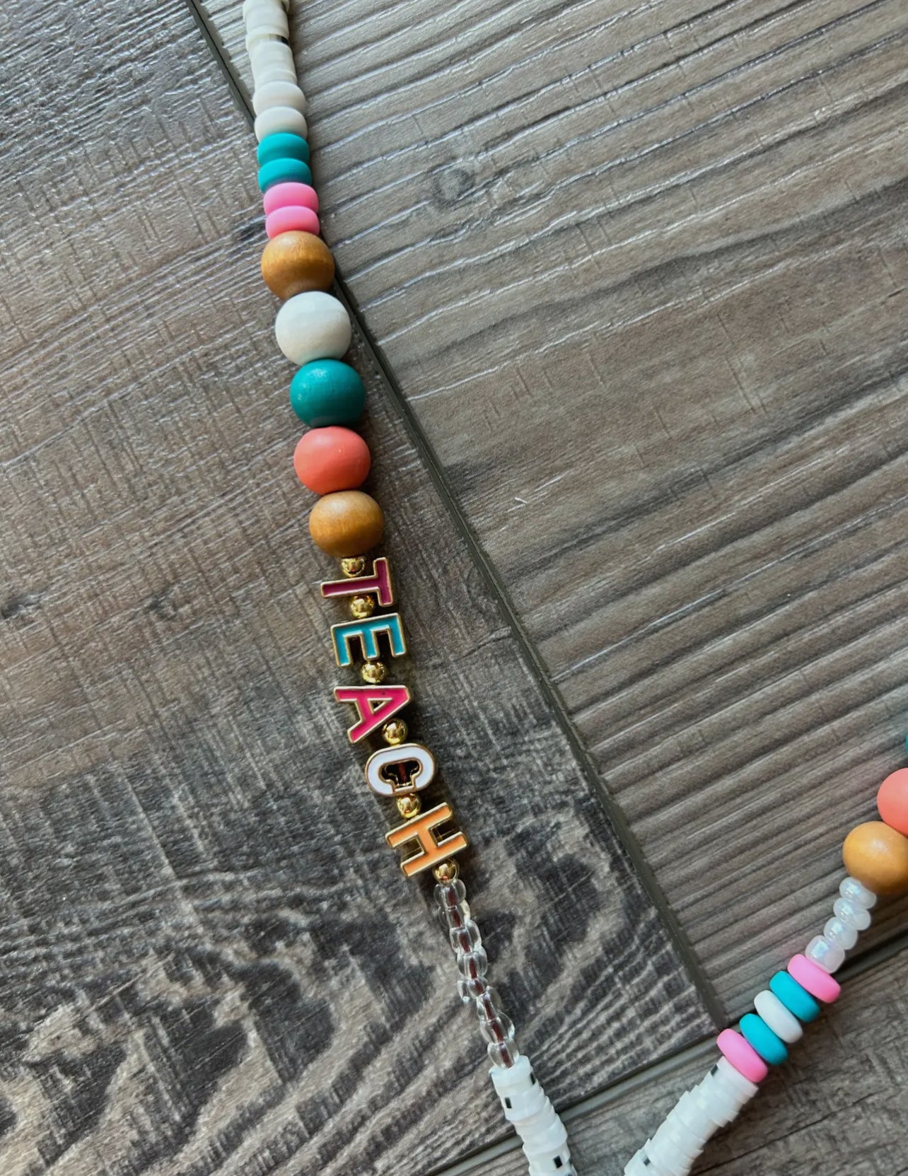 TEACH Beaded Lanyard
