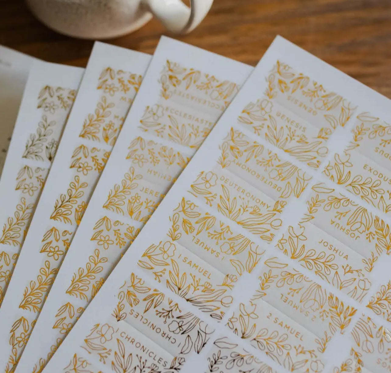 Gold Foil Bible Tabs in Cream