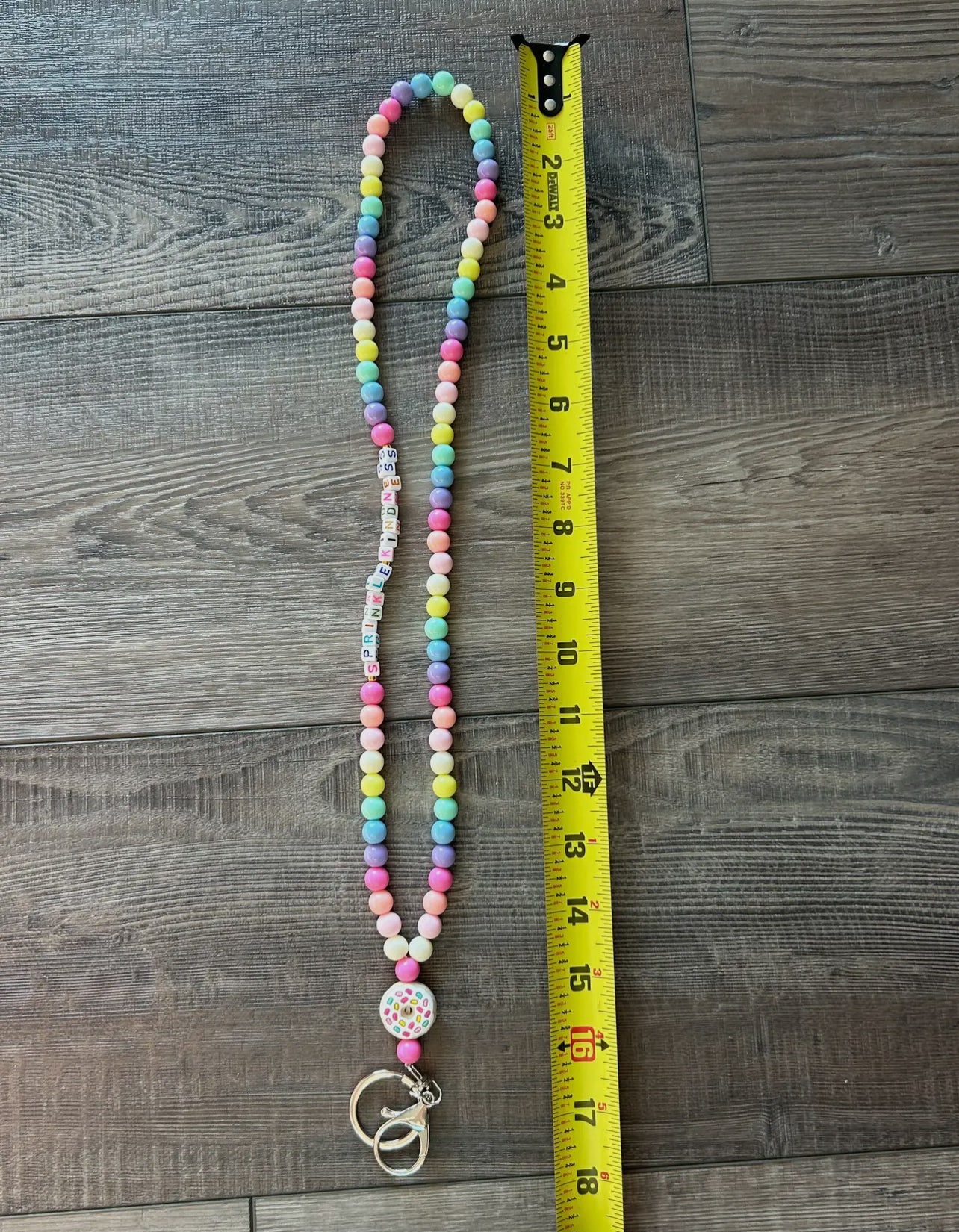 Beaded Teacher Lanyard with Donut Charm