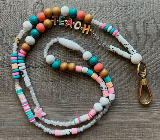 TEACH Beaded Lanyard