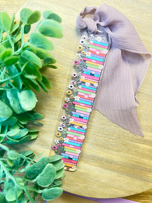 Flower + Books Bookmark